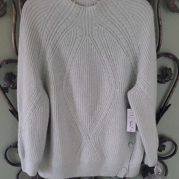 Liz Claiborne Light Green Cable Knit Sweater - Picture 9 of 10